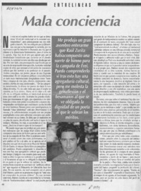 Mala conciencia  [artículo] Gonzalo Contreras.