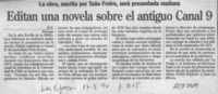 Editan una novela sobre el antiguo canal 9  [artículo] R. V.