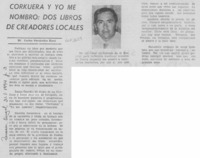 Corkuera y yo me nombro, dos libros de creadores locales  [artículo] Carlos Fernández Ricci.