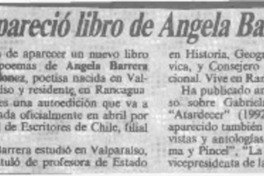 Apareció libro de Angela Barrera C.