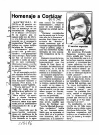 Homenaje a Cortázar  [artículo].