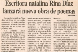 Escritora natalina Rina Díaz lanzará nueva obra de poemas