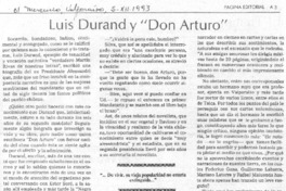 Luis Durand y "Don Arturo"