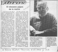 El Obsceno pájaro de la noche  [artículo].