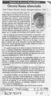 Oscura llama silenciada  [artículo] Antonio Rojas Gómez.