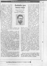 Andador que busca viaje  [artículo] Carlos Jorquera Alvarez.
