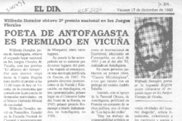 Poeta de Antofagasta es premiado en Vicuña
