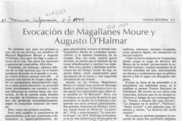 Evocación de Magallanes Moure y Augusto D'Halmar  [artículo] Hugo Rolando Cortés.