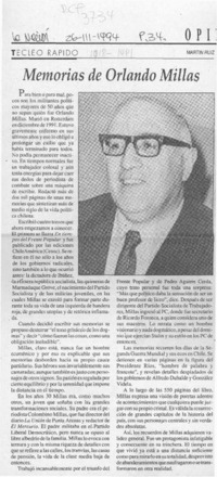 Memorias de Orlando Millas  [artículo] Martín Ruiz.