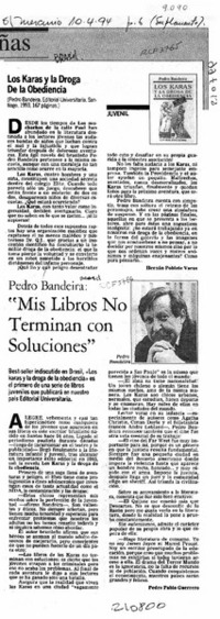 Los Karas y la droga de la obediencia  [artículo] Hernán Poblete Varas.