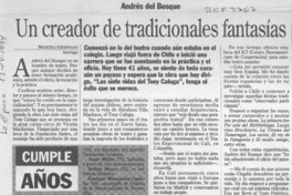 Un creador de tradicionales fantasías  [artículo] Marcela Gieminiani.