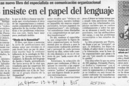 Flores insiste en el papel del lenguaje  [artículo] Ximena Poo.