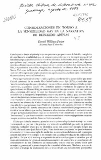 Consideraciones en torno a la sensibilidad gay en la narrativa de Reinaldo Arenas