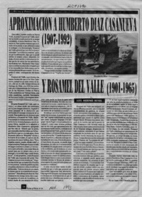 Aproximación a Humberto Díaz-Casanueva (1907-1992) y Rosamel del Valle (1901-1965)  [artículo] Luis Merino Reyes.
