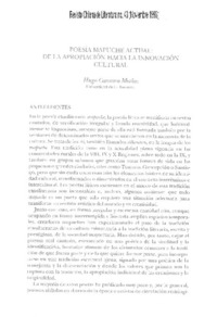 Poesía mapuche actual, de la apropiación hacia la innovación cultural