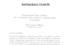 Poesía mapuche actual, de la apropiación hacia la innovación cultural