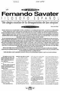 "Me alegro mucho de la desaparición de las utopías"  [artículo] Marcelo Mendoza Prado.