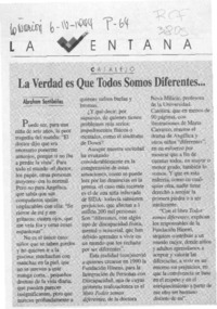 La verdad es que todos somos diferentes --  [artículo] Abraham Santibáñez.