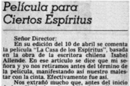 Película para ciertos espíritus