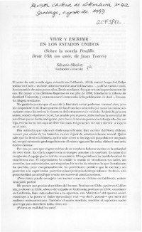 Vivir y escribir en los Estados Unidos