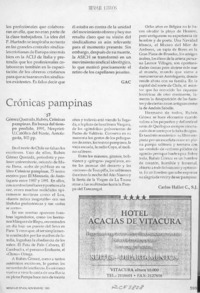 Crónicas pampinas  [artículo] Carlos Hallet C.