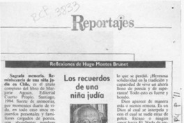 Los recuerdos de una niña judía  [artículo] Hugo Montes Brunet.