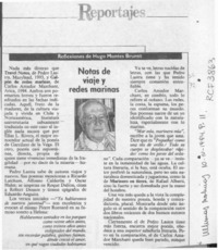 Notas de viaje y redes marinas  [artículo] Hugo Montes Brunet.