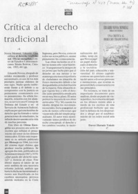 Crítica al derecho tradicional  [artículo] Davor Harasic Yaksic.