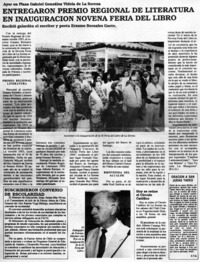 Entregaron premio regional de literatura en inauguración Novena Feria del Libro