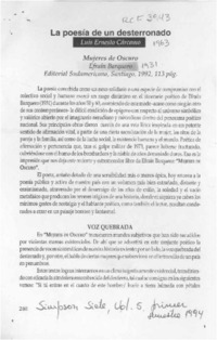 La poesía de un desterronado  [artículo] Luis Ernesto Cárcamo.
