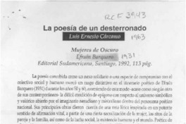 La poesía de un desterronado  [artículo] Luis Ernesto Cárcamo.