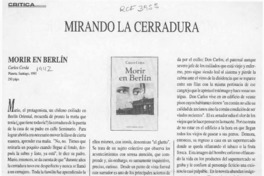 Mirando la cerradura  [artículo] Arturo Fontaine Talavera.