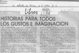 Historias para todos los gustos e imaginación  [artículo].
