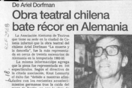 Obra teatral chilena bate récor en Alemania  [artículo].