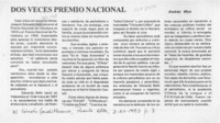 Dos veces Premio Nacional  [artículo] Andrés Mya.