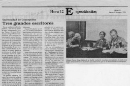 Tres grandes escritores  [artículo].