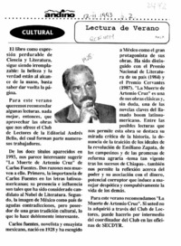 Lectura de verano  [artículo] J. P.