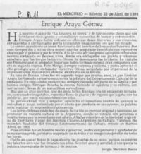 Enrique Araya Gómez  [artículo] Sergio Martínez Baeza.