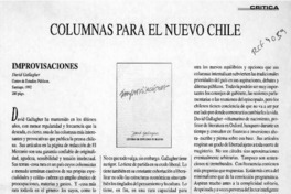 Improvisaciones  [artículo] Héctor Soto.