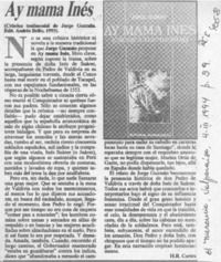 Ay mama Inés  [artículo] H. R. Cortés.