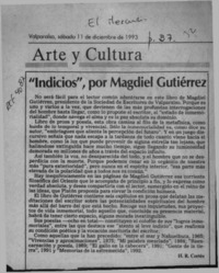 "Indicios", por Magdiel Gutiérrez  [artículo] H. R. Cortés.