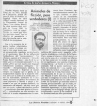Animales de ficción, pero verdaderos  [artículo] Carlos Jorquera Alvarez.