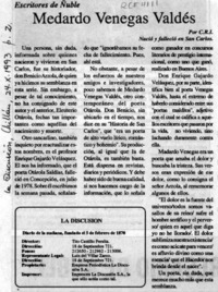 Medardo Venegas Valdés  [artículo] C. R. I.
