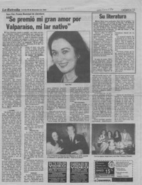 "Se premió mi gran amor por Valparaíso, mi lar nativo"  [artículo].
