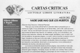 Nadie sabe más que los muertos  [artículo] Pía Barros.
