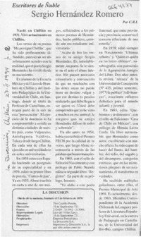 Sergio Hernández Romero  [artículo] C. R. I.
