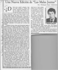 Una nueva edición de "Las malas juntas"  [artículo] Wellington Rojas Valdebenito.