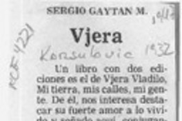 Vjera  [artículo]Sergio Gaytán M.