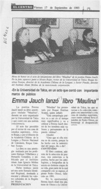 Emma Jauch lanzó libro "Maulina"  [artículo].