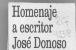 Homenaje a escritor José Donoso  [artículo].